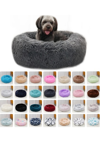 Koyu Gri Tarzı M Çapı 60CM Köpek Uzun Peluş Dounts Yataklar Sakinleştirici Yatak Hondenmand Pet Kulübesi Büyük Köpek Için Süper Yumuşak Kabarık Rahat (Yurt Dışından) modelleri
