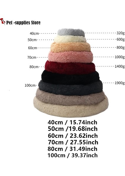 Açık Mavi Stil 40CM 2022 Yeni Yuvarlak Kedi Yatak Sıcak Kedi Pedi Yumuşak Peluş Köpek Kanepe Yatak Kedi Recliner Pad Derin Uyku Yıkanabilir Pet Kulübesi Malzemeleri (Yurt Dışından) indirimleri