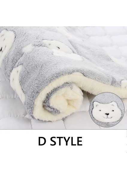 D Tarzı Stili S 49X32CM Yumuşak Flanel Kalınlaşmış Pet Yumuşak Polar Ped Pet Battaniye Yatak Mat Yavru Köpek Kedi Kanepe Yastık Ev Halısı Sıcak Tutmak Uyku Örtüsü (Yurt Dışından)