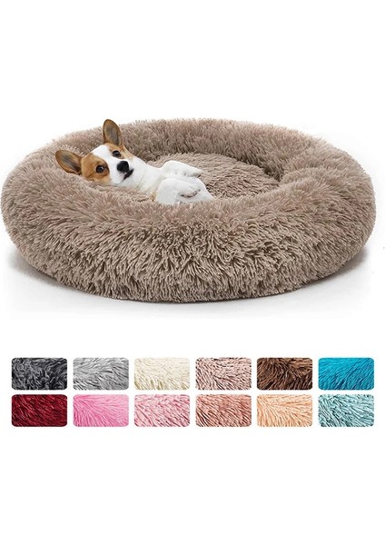 Kırmızı Stil Çap 50 cm Yuvarlak Büyük Köpek Yatağı Kanepe Uzun Peluş Şezlong Sepeti Köpekler Kediler Için Kabarık Pet Yatak Ev Köpek Yavrusu Yastık Kış Sıcak Pet Yatak Kulübesi (Yurt Dışından) modelleri