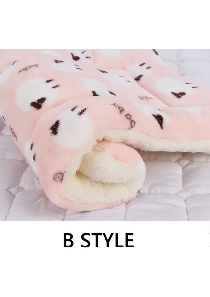 B Tarzı Stili Xl 79X60CM Yumuşak Flanel Kalınlaşmış Pet Yumuşak Polar Ped Pet Battaniye Yatak Mat Yavru Köpek Kedi Kanepe Yastık Ev Halısı Sıcak Tutmak Uyku Örtüsü (Yurt Dışından)
