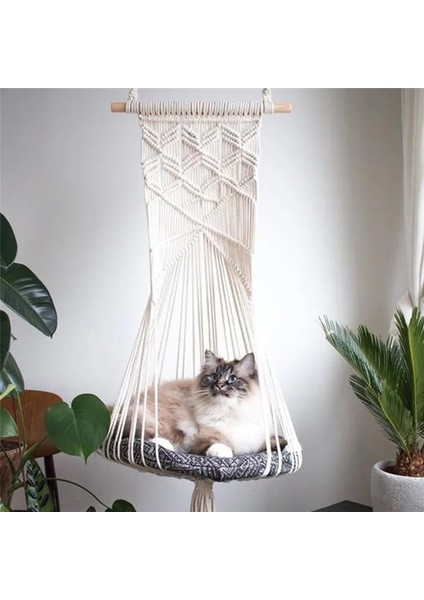 C Stili Bohem El Dokuması Goblen Pamuk Pet Kedi Hamak Salıncak Yatak Makrome Ev Yatak Odası Dekorasyon Için Duvar Mat Olmadan Asılı (Yurt Dışından)