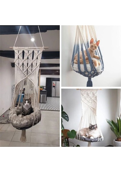 C Stili Bohem El Dokuması Goblen Pamuk Pet Kedi Hamak Salıncak Yatak Makrome Ev Yatak Odası Dekorasyon Için Duvar Mat Olmadan Asılı (Yurt Dışından)