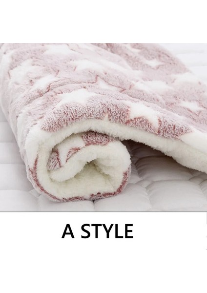 Bir Stil Stili S 49X32CM Yumuşak Flanel Kalınlaşmış Pet Yumuşak Polar Ped Pet Battaniye Yatak Mat Yavru Köpek Kedi Kanepe Yastık Ev Halısı Sıcak Tutmak Uyku Örtüsü (Yurt Dışından)