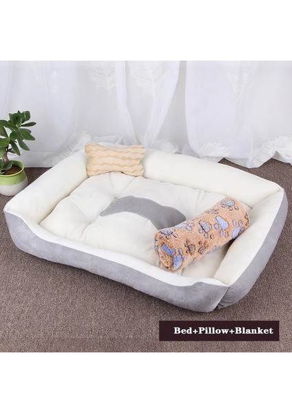 3 Parça D Stili XS-45X30X15CM Pet Yatak Küçük Orta Büyük Köpek Için Sıcak Battaniyeler Köpekler Için Süper Yumuşak Pet Yataklar Yıkanabilir Ev Kedi Yavrusu Için Pamuk Kulübesi Mat (Yurt Dışından)
