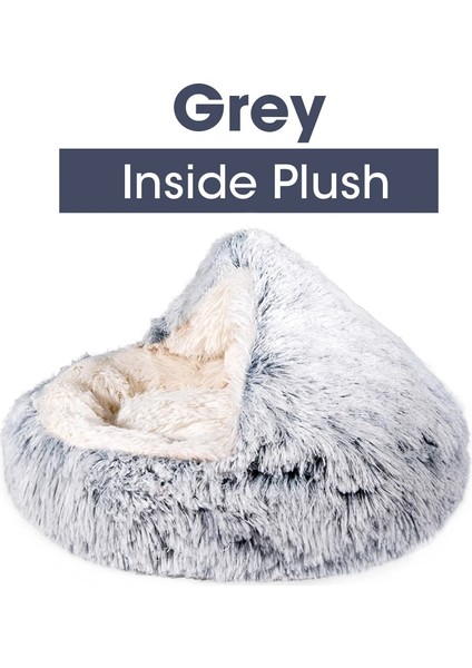 Gri Iç Peluş Tarzı 50CM Yeni Sıcak Köpek Yatağı Kedi Mat Yuvarlak Peluş Yumuşak Ev Kanepe Uyku Pet Sepeti Köpekler Kediler Yuva Köpek Yatakları Uyku Tulumu Paspasları (Yurt Dışından)