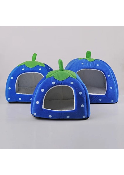 Açık Mavi Stil S Beden Yumuşak Kedi Evi Katlanabilir Leopar Çilek Şekli Güzel Köpek Yatağı Sıcak Yavru Yavru Kedi Yatak Çadır Sevimli Pet Kedi Köpek Mağara Yuvası (Yurt Dışından) modelleri