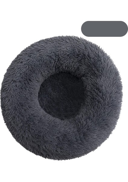 Gd-09-D.gri Stili 50CM Pet Köpek Yatağı Sıcak Polar Yuvarlak Köpek Kulübesi Evi Uzun Peluş Kış Evcil Köpek Büyük Köpekler Yatak Labradorlar Evi Yuvarlak Köpek Yatağı (Yurt Dışından)