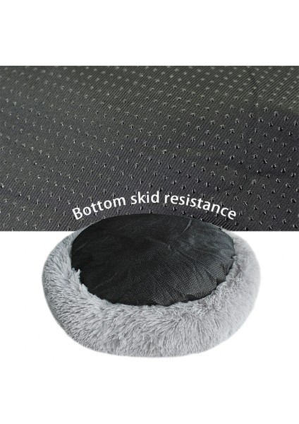 Gd-09-D.gri Stili 50CM Pet Köpek Yatağı Sıcak Polar Yuvarlak Köpek Kulübesi Evi Uzun Peluş Kış Evcil Köpek Büyük Köpekler Yatak Labradorlar Evi Yuvarlak Köpek Yatağı (Yurt Dışından)