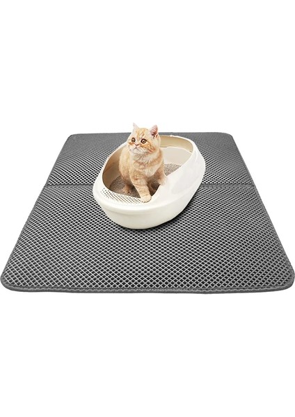 Gri Stil 46X60CM Katlanabilir Çift Katmanlı Kedi Mat Yatak Pedleri Pet Ürün Yatağı Yakalama Pet Çöp Kutusu Mat Ev Kediler Için Temiz Mat Su Geçirmez Pet Kedi Kumu Mat (Yurt Dışından) fırsatları
