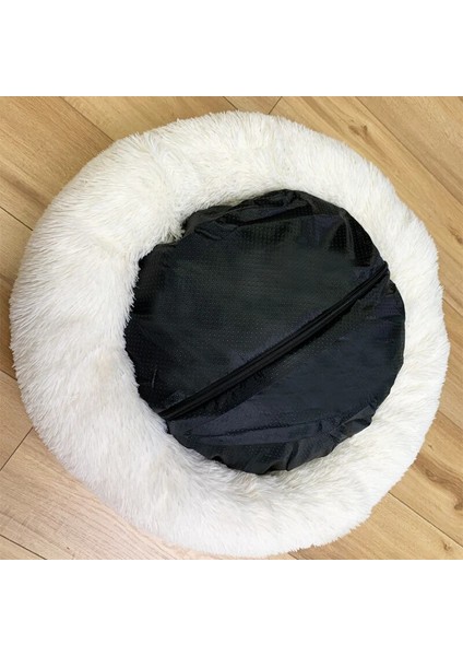 Beyaz Stil 40CM Çıkarılabilir Pet Yatak Süper Yumuşak Yastık Köpek Köpek Kış Için Sıcak Uyku Yatağı Yuvarlak Kedi Uzun Peluş Yavru Mat Taşınabilir Kedi Malzemeleri (Yurt Dışından) fırsatları