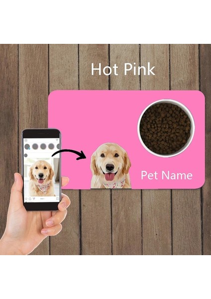 F Stili 45X30CM Kişiselleştirilmiş Köpek Mat Kedi Mat Içme Besleme Pet Placemat Portre Mat Özel Ad Kaymaz Köpek Servis Altlığı Su Geçirmez Yavru Hediye (Yurt Dışından)