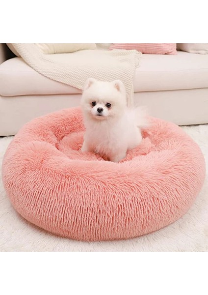 Cilt Pembe Tarzı 40CM Yeni Köpek Yatağı Uzun Peluş Kedi Mat Süper Yumuşak Köpek Yatakları Büyük Köpekler Için Yatak Labradorlar Ev Yuvarlak Yastık Pet Ürün Aksesuarları (Yurt Dışından) modelleri