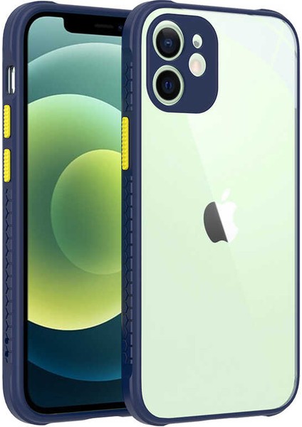 Alan Tech iPhone 12 Uyumlu ​​zore Kaff Kapak-Lacivert