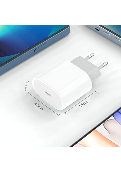 Samsung, Xiaomi, Oppo, Huawei, Realme, Reeder Uyumlu 20w Hızlı Şarj Aleti Adaptörü Type C