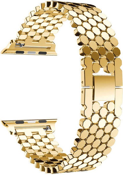 Watch Ultra 49MM Kordon Uyumlu Krd-30 Metal Strap Kayış Zore Gold