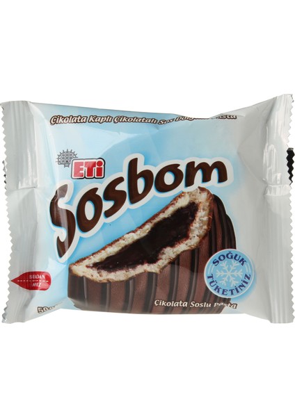 Sosbom Kek Çikolata Dolgulu 50 gr