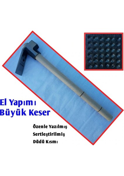 Meşhur Sürmene Büyük Boy Keser El Yapımı Çelik Keser A+ Kalite + Saplı