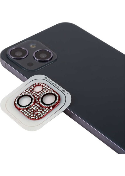 iPhone 13 Mini Uyumlu Zore Cl-08 Kamera Lens Koruyucu-Kırmızı