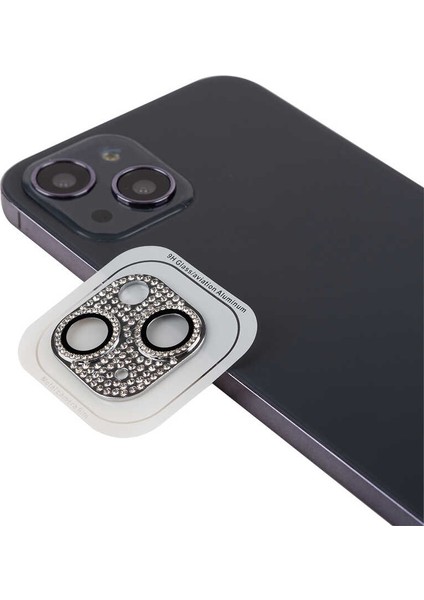 iPhone 13 Uyumlu Zore Cl-08 Kamera Lens Koruyucu-Gümüş