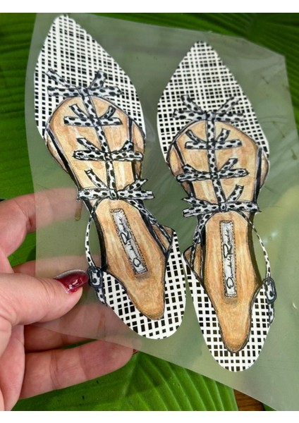 22X14 cm Ütü Ile Yapışan Ekose Ayakkabı Transfer Baskı Arma fiyatları