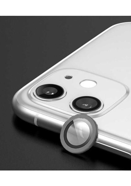 iPhone 12 Uyumlu Zore Cl-07 Kamera Lens Koruyucu-Koyu Gri