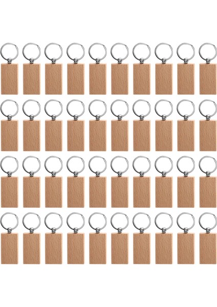 40 Adet Boş Dikdörtgen Ahşap Anahtarlık Diy Ahşap Anahtarlıklar Anahtar Etiketleri Oymayı Yapabilir Diy Hediyeler (Yurt Dışından)