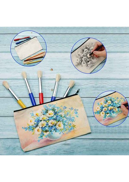 50 Adet Kanvas Fermuarlı Çanta Kalem Kutusu Kozmetik Çantası Boş Çanta Dıy Craft Çanta Kozmetik Çantası Kozmetik Çantası Dıy Craft Okul (Yurt Dışından) fiyatları
