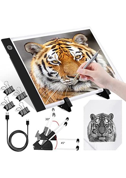 A4 LED Aydınger Işık Kutusu Sayfaları Çizim Için A4 Aydınger Kağıdı Eskiz Çizimi Için Ayrılabilir Stand (Yurt Dışından)