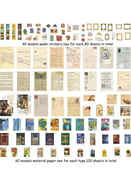 400 Adet Scrapbooking Malzemeleri Günlük Tutma Eski Yapışkanlı Karalama Defteri Washi Çıkartmalar Albüm Sanat Zanaat Için (Yurt Dışından) fiyatları