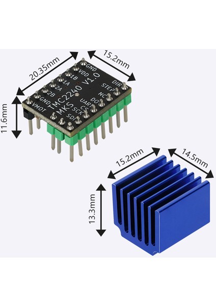 TMC2240 3D Yazıcı Step Motor Sürücü Step Sürücü Modülü 3D Yazıcı Denetleyici Ana Kartları Için Isı Emici ile (Yurt Dışından)