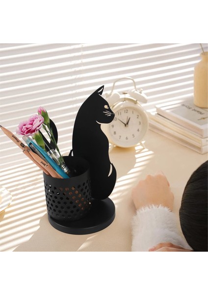 Yatak Odası / Ofis Için Masa Düzenleyici Kalem Tutucu Için Kedi Kalem Tutucu, Masa Centerpiece B Için Metal Kesim Ev Dekor (Yurt Dışından) fırsatları