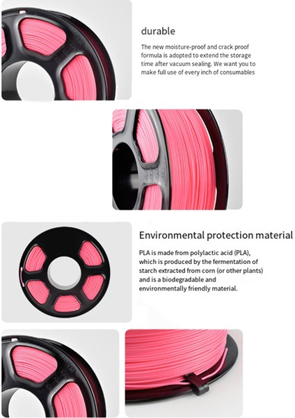 Pla 3D Yazıcı Filamenti, Düzgün Yaralanmış Pla Filament 1.75MM Çoğu Fdm 3D Yazıcıya Uygun, 1kg Makara Pla Filament Gri (Yurt Dışından)