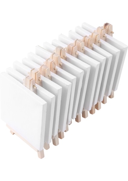 4 By 4 Inç Mini Tuval ve 8*16 cm Mini Ahşap Şövale Boyama Çizim Okul Öğrenci Sanatçı Malzemeleri Için Set, 12 Paket (Yurt Dışından) fiyatları