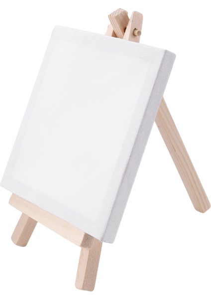 4 By 4 Inç Mini Tuval ve 8*16 cm Mini Ahşap Şövale Boyama Çizim Okul Öğrenci Sanatçı Malzemeleri Için Set, 12 Paket (Yurt Dışından) fırsatları