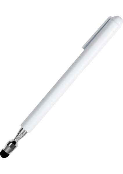 Dokunmatik Ekranlar Için Evrensel Teleskopik Stylus Kalem, Geri Çekilebilir Işaretçi Çubuğu ve Özel Flok Uçlu Stylus (Beyaz) (Yurt Dışından)