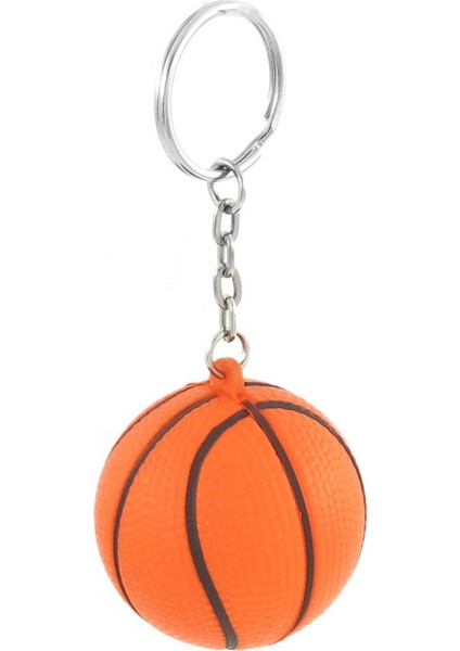 Turuncu Siyah Basketbol Şekli Spor Stres Topu Bağlantı Zinciri Anahtarlık (Yurt Dışından)