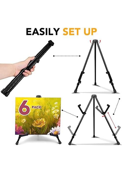 6 Adet Masa Üstü Anında Ekran Şövale, Taşınabilir ve Ayarlanabilir Katlanabilir Masa Tripod Şövale Standı, Tuval Resimleri Için (Yurt Dışından)