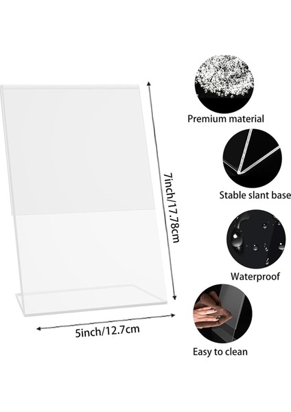 Akrilik Tabela Tutucu 5X7IN, 4 Paket Şeffaf Eğimli Sırtlı Şeffaf Plastik Tabela Tutucu, El Ilanı Belge Kağıt Teşhir Standı (Yurt Dışından) modelleri