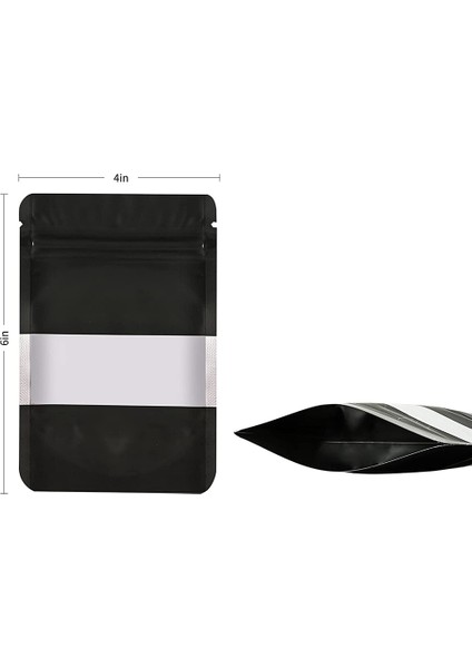 100 Adet Koku Geçirmez Mylar Çanta, Şeffaf Pencereli Açılıp Kapanabilir Gıda Saklama Torbaları, Gıda Depolama Için Folyo Kese Stand-Up Çanta (Yurt Dışından) modelleri