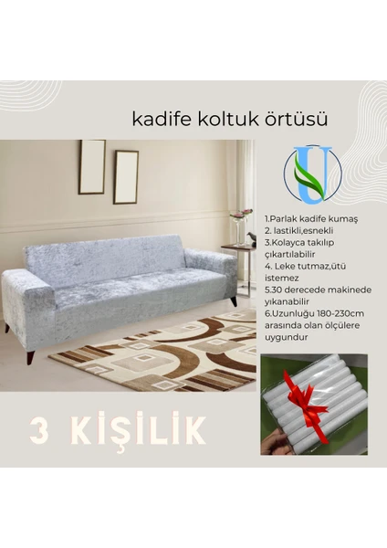 Uy Style Kadife Koltuk, Kanepe, Çekyat Örtüsü , Koltuk Kılıfı( 3 Kişilik)