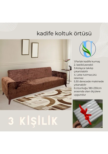 Uy Style Kadife Koltuk, Kanepe, Çekyat Örtüsü , Koltuk Kılıfı( 3 Kişilik)