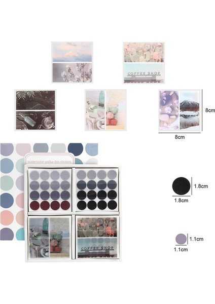 100 Sayfa Suluboya Polka Dot Etiket Günlük Aksesuarları Scrapbooking Dıy Renk Etiket Washi Etiket Kırtasiye (Yurt Dışından) fiyatları