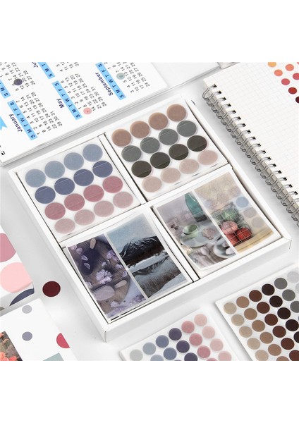 100 Sayfa Suluboya Polka Dot Etiket Günlük Aksesuarları Scrapbooking Dıy Renk Etiket Washi Etiket Kırtasiye (Yurt Dışından) indirimleri
