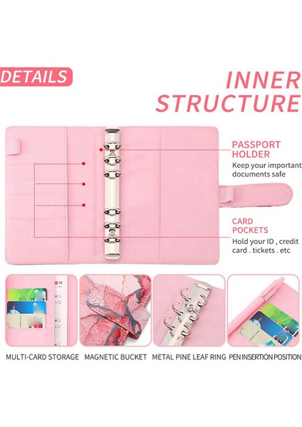 Sant Kuee Santkuee A6 Mermer Renkli Para Bütçe Planlayıcısı Bağlayıcı Fermuar Zarflar Bütçeleme Para Organizatör Mor Için Nakit Zarflar (Yurt Dışından)