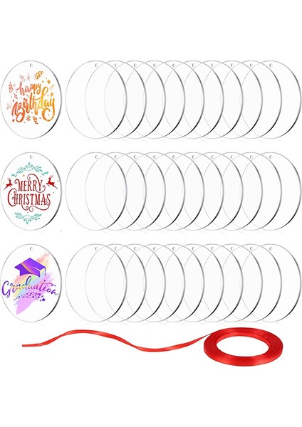 30 Adet Akrilik Boşluklar 4 Inç, Şeffaf Daire Akrilik Levha Delikli, Yuvarlak Akrilik Boşluklar Disk, Noel Doğum Günü Dıy Hediyeler (Yurt Dışından) fiyatları