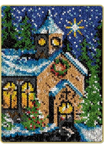 Mandalı Kanca Kilim Kitleri Yetişkinler Çocuklar Için Baskılı Şapel Tuval Mini Halı Tığ Işi Seti Dıy Ev Yatak Odası Dekoru 20.5X15 Inç (Yurt Dışından)