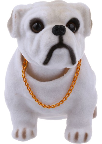 Beyaz Açık Gri Araba Için Kafa Sallayan Bulldog Köpek Dekorasyonu Sallayarak (Yurt Dışından) fiyatları
