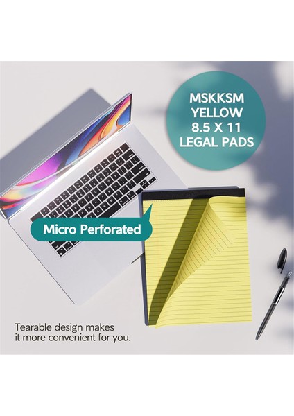 8pcs Dizüstü Bilgisayar Pedleri 8,5 x 11 Inç, Yazı Defterleri, Geniş Çizgili Bloknotlar, Okul Için Sarı Kağıt Pedleri, Ofis (Yurt Dışından) modelleri
