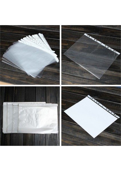 100 Adet A4 Pp Delikli Yumruk Cepler Klasörler Dosyalama Cüzdan Kollu Çanta Şeffaf 0.03MM (Yurt Dışından)
